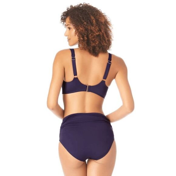 Anne Cole NWT size 34C/36B navy blue retro underwire swim bikini top - Picture 7 of 10
